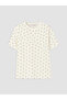 Alita City with a Difference, Lcw Dream Ecru Combed Cotton Polka Dot Short Sleeve Women's Pajama Set - 6