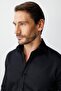 Black Slim Fit Classic Collar Plain Long Sleeve Pocketless 100% Cotton Non Iron Shirt - 6