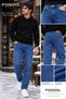 Men's Regular Fit 97% Cotton Denim Jeans - Black, Silver, Blue, Navy - 6