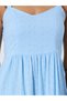 Blue Ruffle Strap Schiffli Tiered Maxi Dress - 4