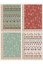 100% Cotton Fabric Panel Set 5 Different Patterns 30X60 cm – Vintage Mushroom and Vegetable Patterns, Green and Brick Tones - 6
