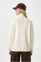 Women's New Teressa Cream Turtleneck Oversize Knitwear Sweater - 5