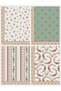 100% Cotton Fabric Panel Set 5 Different Patterns 30X60 cm – Vintage Floral Pattern, Green and Pink Tones - 6