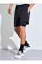 Men Black 2in1 Running Shorts