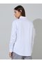 Off White Solid Longlined Long Sleeves Oversized Shirt - 5