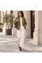 Women's Buttoned Stand Collar Lined Trench Coat with Back Windbreaker Detail Mta26K1139 - 3