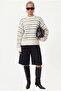 Women's New Josephin Striped Cream Knitwear Sweater - 4
