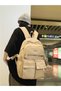 Khaki Plain Backpack - 3
