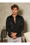 Men Black Noir-Cubic Textured Shirt - 2