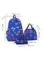 3Pcs Cartoon Print Nylon Backpack Set - 4
