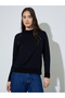 Black Solid Mixed Yarn Regular Fit Sweater - 3