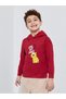 Boys Red Graphic Print Long Sleeves Oversized Hoodie