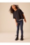 Girl's Steel Knitted Combed Cotton Tights Navy Blue - 3