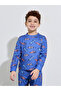 Boys Blue All Over Print Regular Fit T-Shirt and Cuffed Hem Pants Pyjama Set - 3