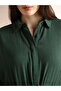 Green Textured A-Line Midi Dress with 3/4 Sleeves and Drawstring Waist - 4