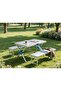 4 Person Folding Picnic Table with Integrated Seats Umbrella Hole Portable Camping and Outdoor Table Set