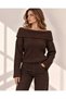 New Season Premium Quality Madonna Collar Off-The-Shoulder Knitwear Women's Sweater