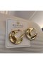 Xuping Gold Color Steel Hoop Earrings - 3