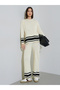 COLOR BLOCK RIBBED SWEATER AND PANT SET - 3
