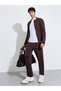 Brown Solid Zip-Up Jacket and Track Pants Active Set