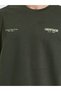 Olive Green Slogan Print Crew Neck Oversized T-Shirt - 5