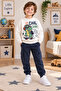 Dinazor Baskılı Oversize Çocuk Swetshirt