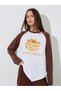 Color Block Graphic Print Long Sleeves Oversized T-Shirt - 3