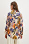 Digital print patterned shirt orange - 3