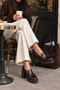 Women's Rustic Casual Tasseled Comfortable Stylish Heeled Comfortable High Wedge Heeled Loafer - 6
