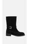 Margot Genuine Suede Buckle Flat Boots