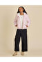Men Pink Striped Bow Basic Puffer Jacket - 2