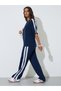 Dark Blue Side Webbing T-Shirt and Wide Leg Joggers Co-Ords