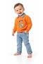 Sök Tak Polo Collar Cute Dog Printed Sweatshirt and Lycra Jeans Pants Baby Boy Top and Bottom Set - 3