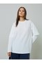 White Solid Multi Layer Long Sleeves Oversized T-Shirt - 3