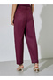 Burgundy Solid Ankle Length Relaxed Fit Trousers - 4
