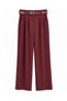 Belted Pipe Leg Fabric Trousers - 3