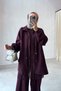 Asymmetrical Cut Triple Set - Burgundy - 4