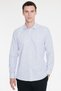 Men's White-Blue Cotton Slim Fit Classic Collar Printed Shirt - 4