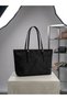 Women's Black Color Suede Shoulder Bag Stylish Design Daily Use Large Size Zippered Tote Bag - 3