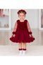 Burgundy Floral Baby Girl Dress Set Evening Gown