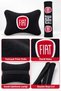 Fiat Embroidered Fleece Car Seat Neck Pillow and Seat Belt Pad Cover 4 Piece Set Black - 5