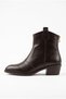 Women's Pointed Toe Block Heeled Zippered Cowboy Western Ankle Boots - Lavia - Brown Epson - 2