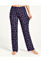 Women's Premium Patterned Comfortable Cut Purple Pajama Bottoms 4772 - 5