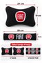 Fiat Embroidered Fleece Car Seat Neck Pillow and Seat Belt Pad Cover 4 Piece Set Black - 2