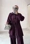 Asymmetrical Cut Triple Set - Burgundy - 2