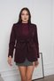 Women's Belted Single Button Blazer Jacket with Pocket Detail - 5
