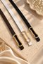 Women's 3' Thin Belt with Gold Metal Buckle, Stylish Casual Pants and Dress Belt, Black-Brown-White