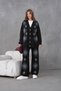 Women's Floral Embroidery Embellished V-Neck Cardigan Pants Knitwear Set