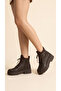 Women's Leather-Look Lace-Up Thick Sole Casual Boots - 4