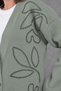 Women's Embroidered Buttoned Knitwear Cardigan Wide-Leg Pants Two-Piece Set - 5